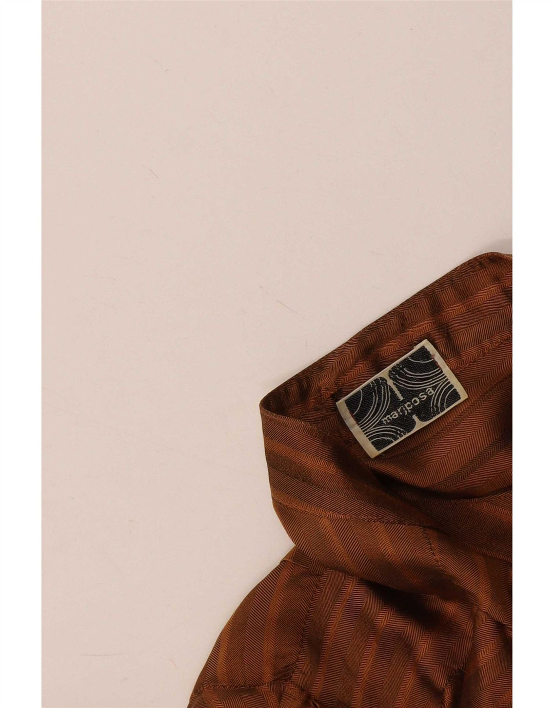 Blusa feminina vintage UK 14 grande listrada marrom