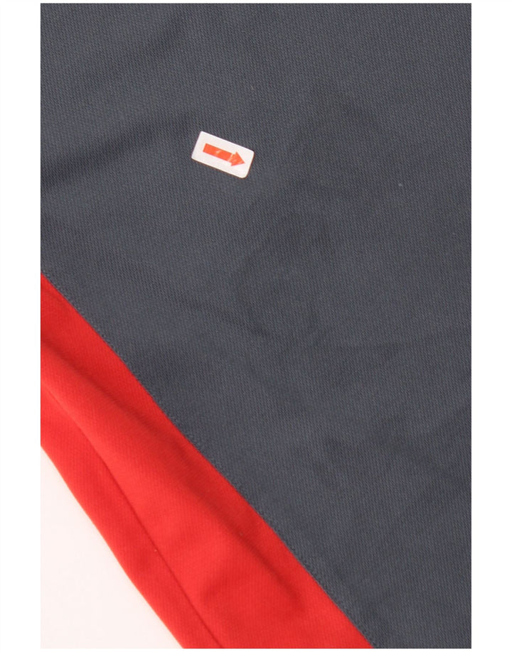 ADIDAS Mens T-Shirt Top Pequeno Cinza Colourblock Poliéster