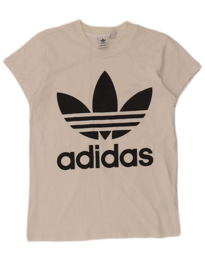 Camiseta Adidas Feminina Oversized Graphic Top UK 2 2XS Algodão Branco