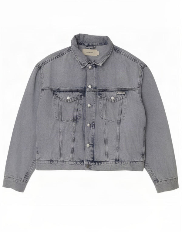 Jaqueta jeans masculina Calvin Klein Jeans Reino Unido 40 grande algodão azul