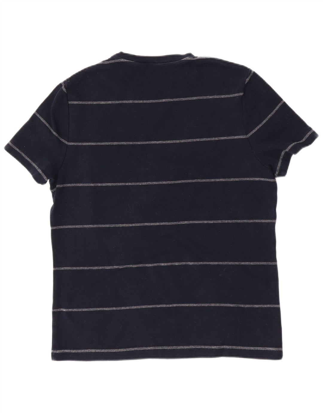 Camiseta masculina Marks & Spencer Regular Fit Top médio listrado azul marinho