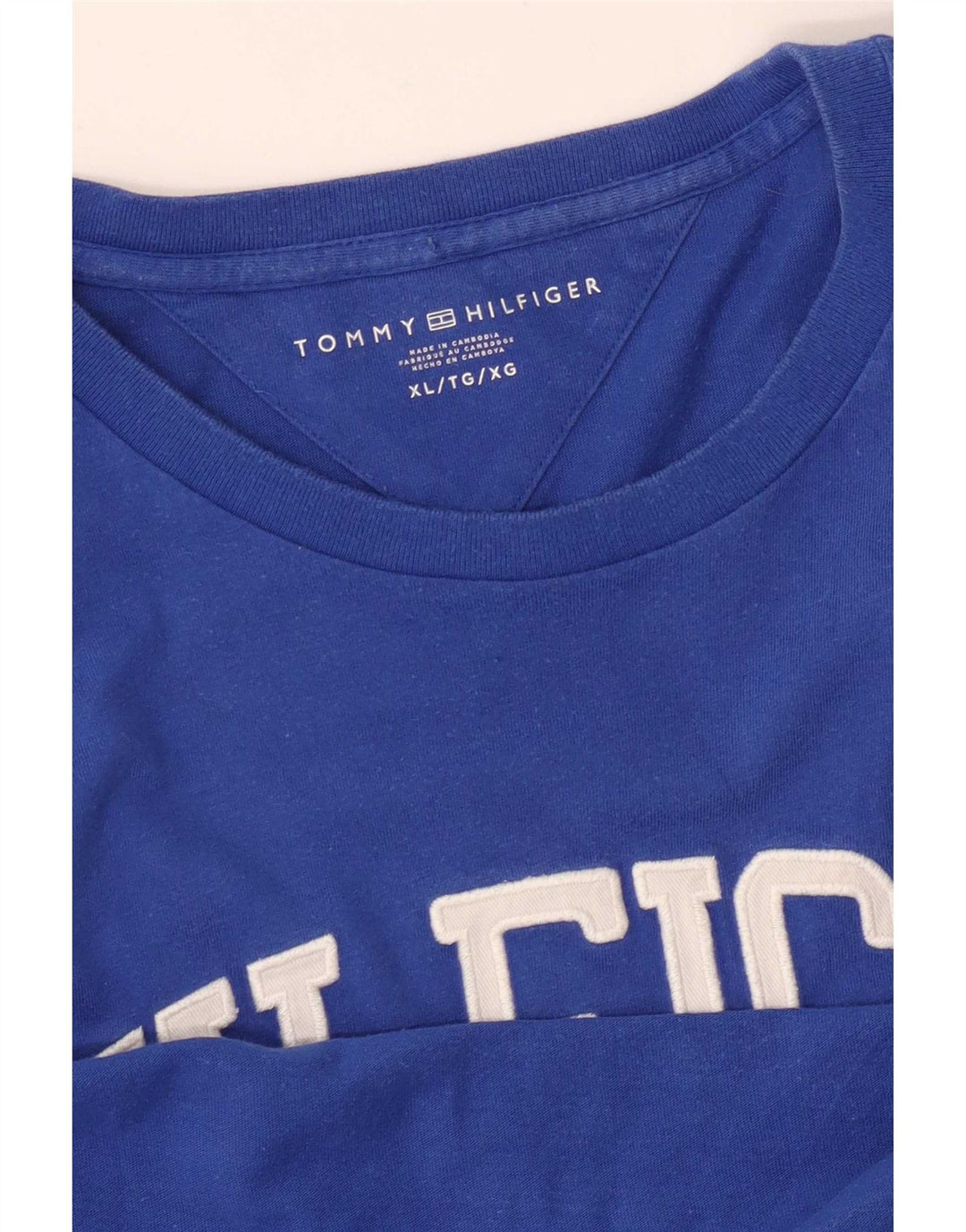 Tommy Hilfiger Camiseta masculina gráfica Top XL Azul