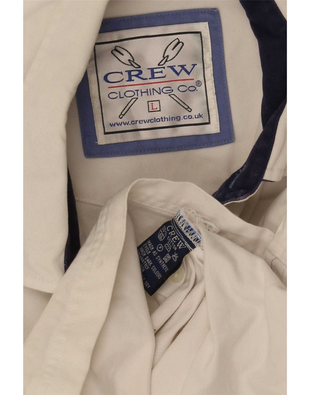 Crew Clothing Mens Pulôver Camisa Grande Algodão Listrado Branco