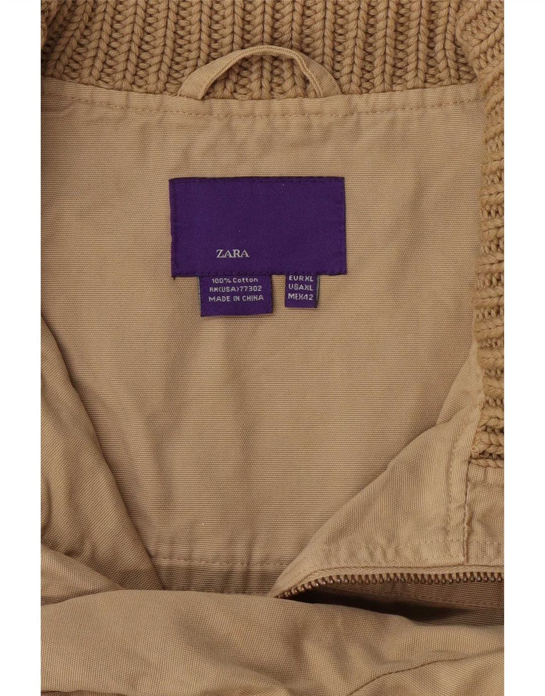 Jaqueta bomber masculina Zara UK 42 XL algodão bege