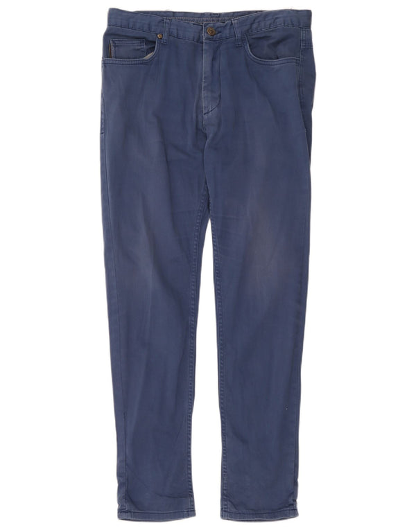 Zara Calça masculina slim casual UE 42 grande W32 L29 algodão azul