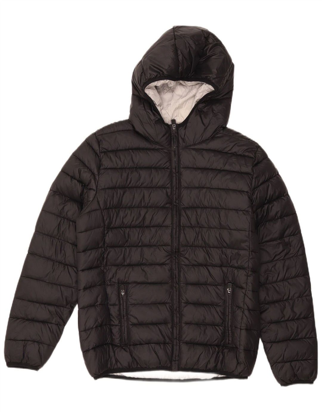 Jaqueta feminina acolchoada com capuz KAPPA UK 40 grande nylon preto
