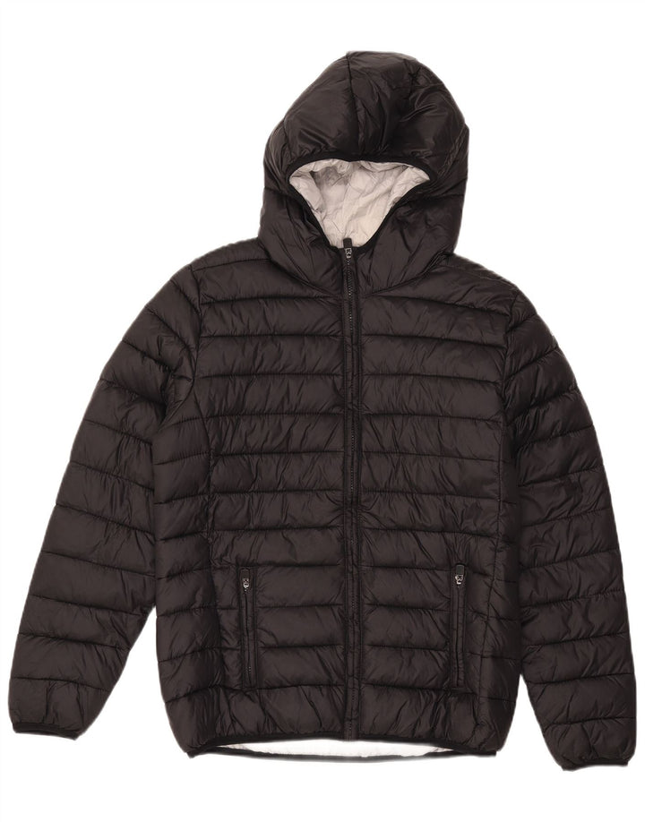 Jaqueta feminina acolchoada com capuz KAPPA UK 40 grande nylon preto