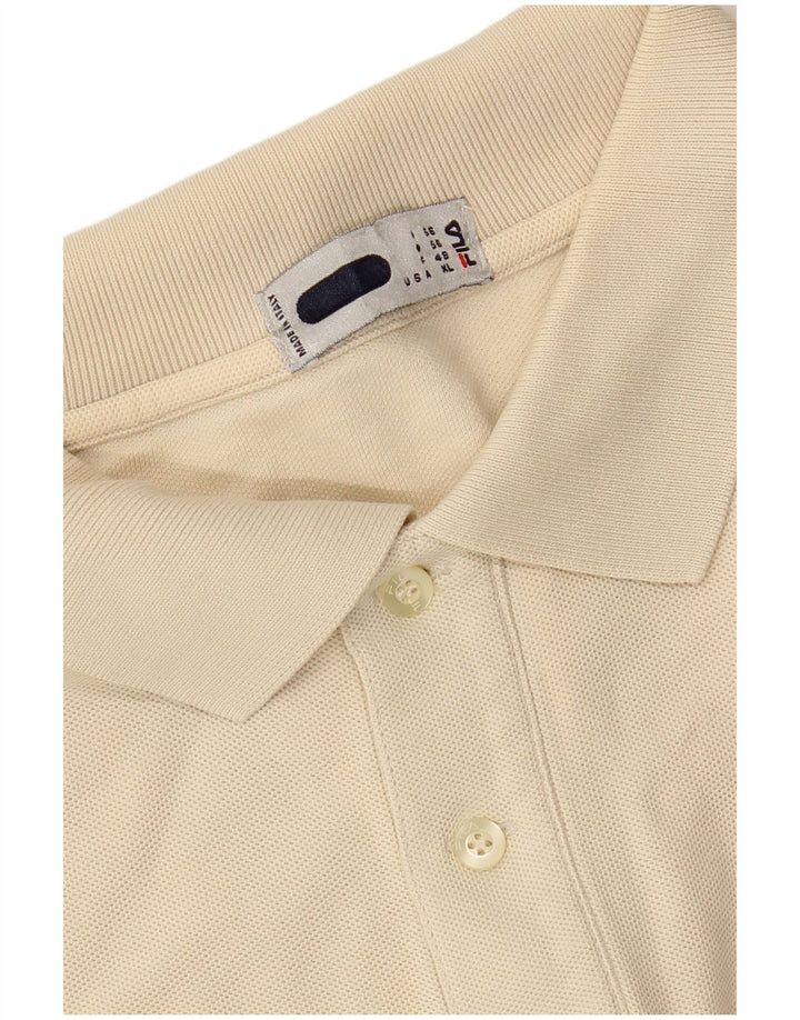 Camisa polo masculina FILA XL em algodão branco