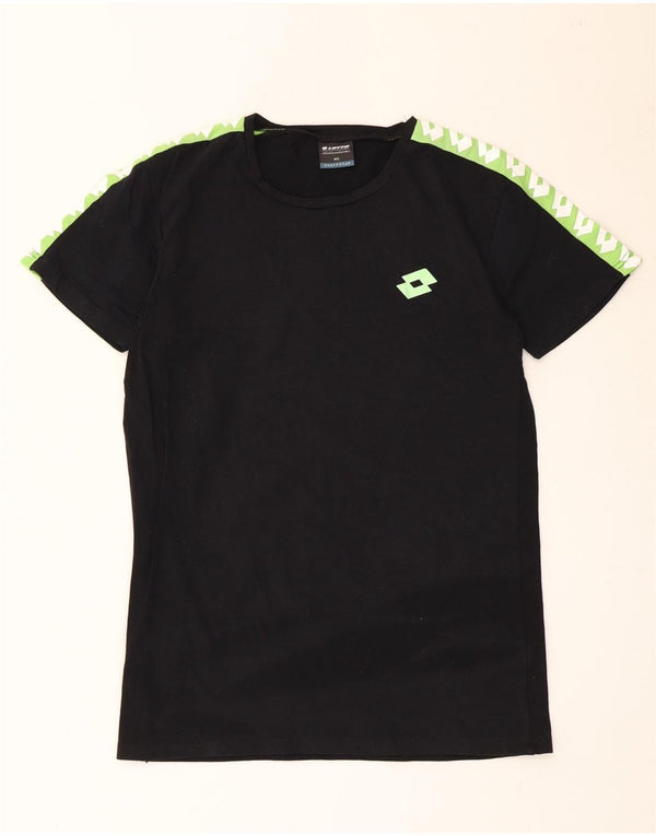 Camiseta masculina gráfica Lotto Top médio preto colorblock algodão