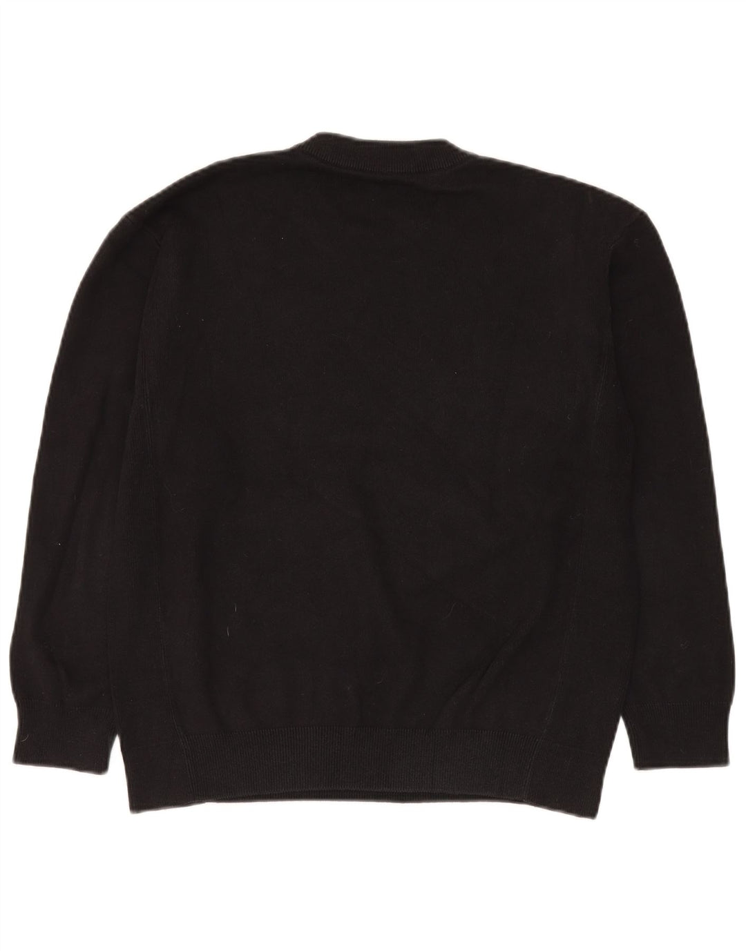 Zara Suéter masculino com gola redonda, algodão preto médio