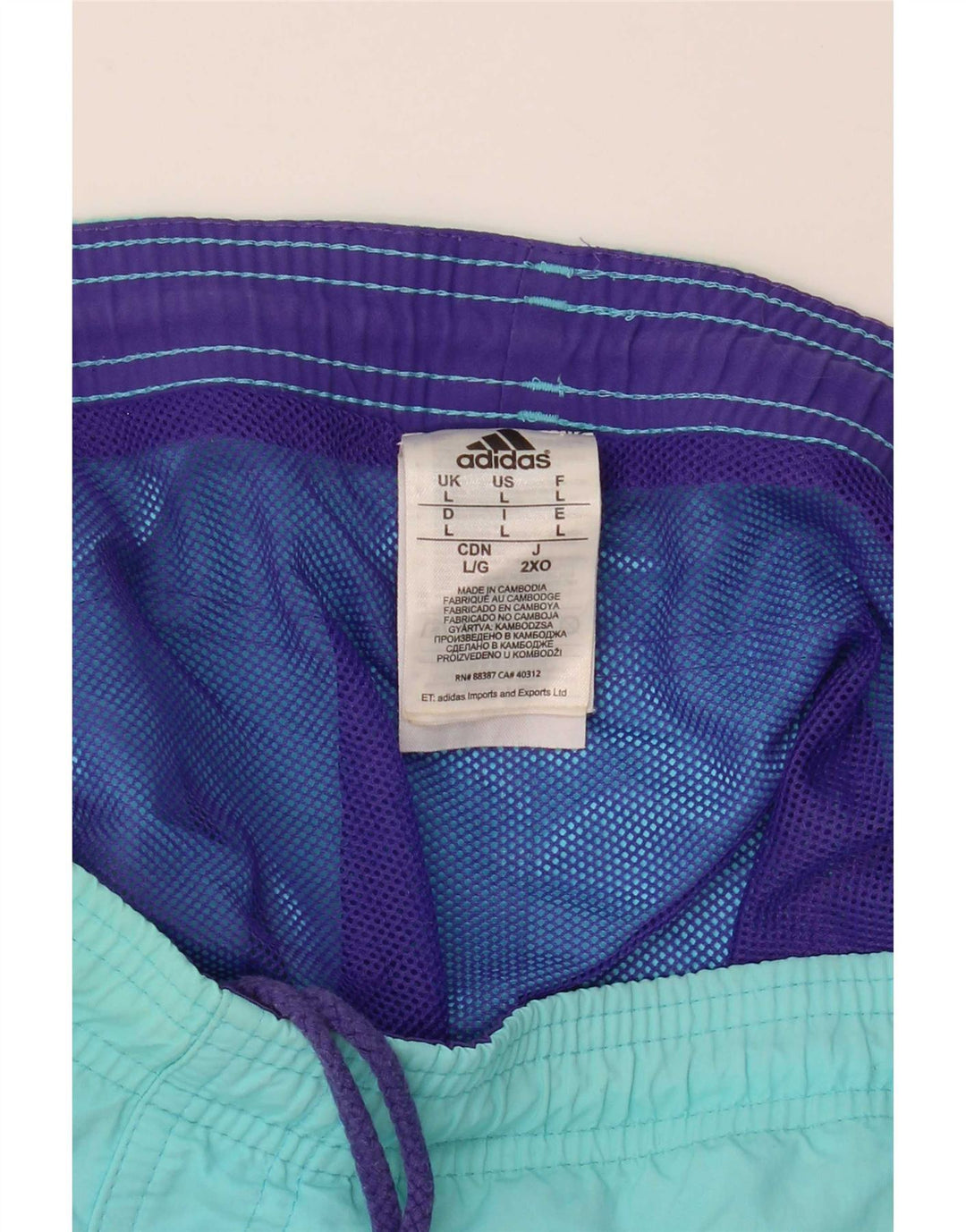 Shorts de natação masculino Adidas grande azul poliamida