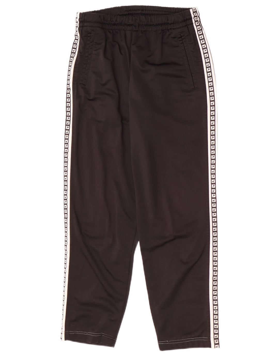 Calças de treino gráfico masculino Diadora UK 36 pequeno poliéster preto