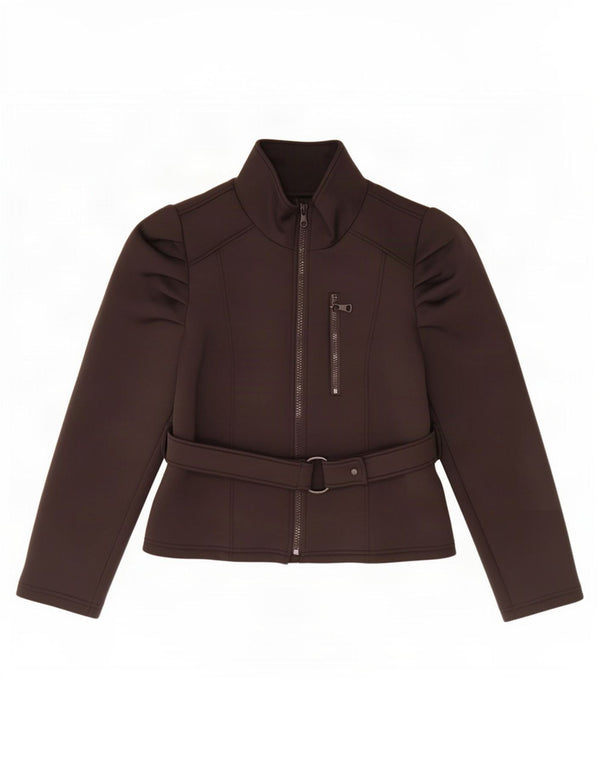 Jaqueta bomber feminina Zara UK 18 XL preto poliéster