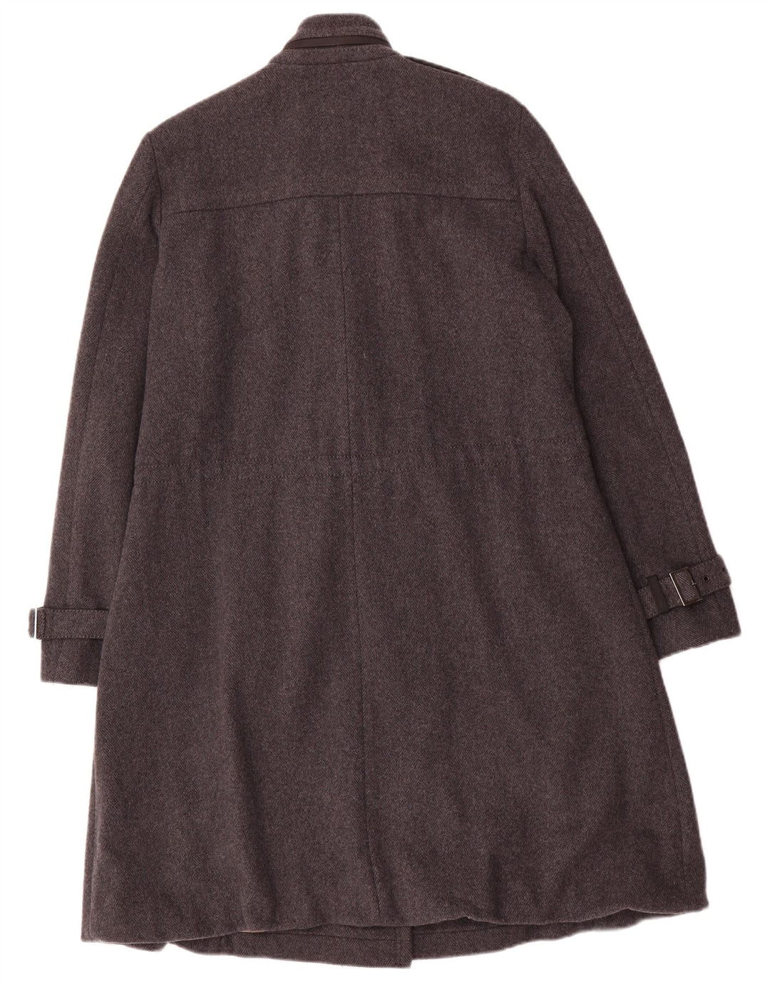 Casaco feminino militar duplo breasted Marella Reino Unido 10 lã cinza pequena