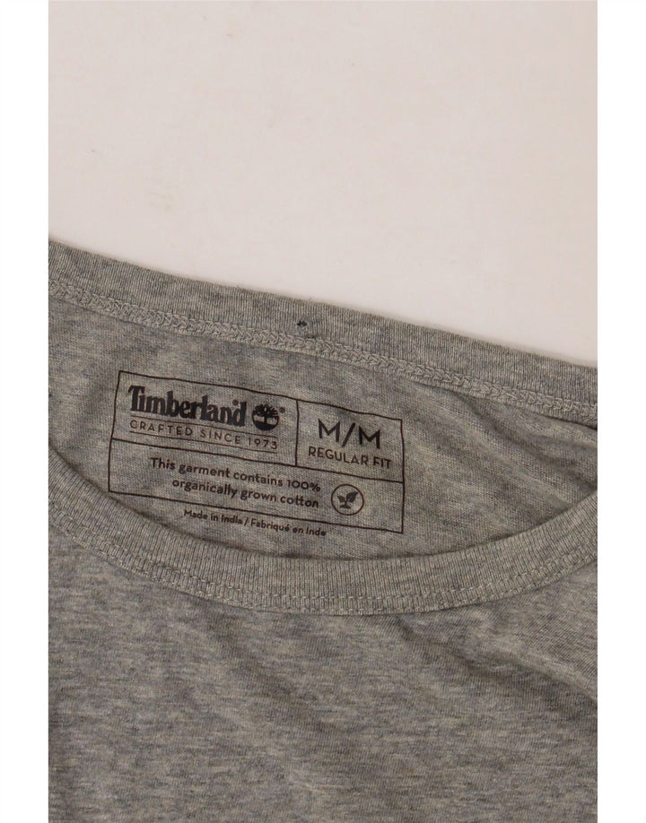 Camiseta masculina TIMBERLAND Regular Fit Graphic Top cinza médio algodão manchado