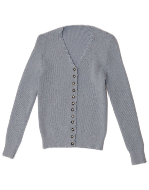 Suéter Cardigan Feminino Vintage UK 4 XS Azul