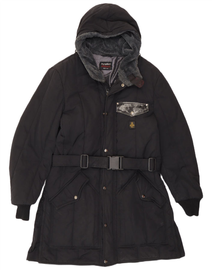Casaco masculino Refrigiwear Sixty acolchoado com capuz UK 40 grande poliamida preta