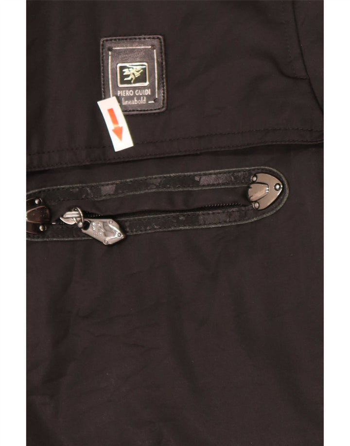 Jaqueta utilitária masculina Piero Guidi UK 44 2XL algodão preto