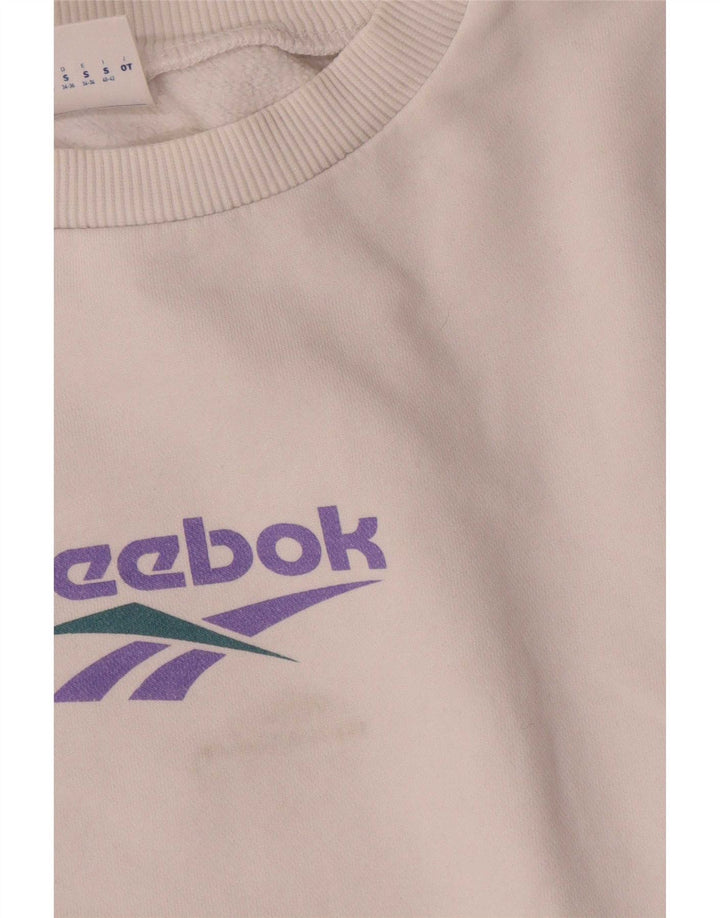 Suéter Reebok Feminino Oversized Crop Jumper UK 8/10 Pequeno Branco