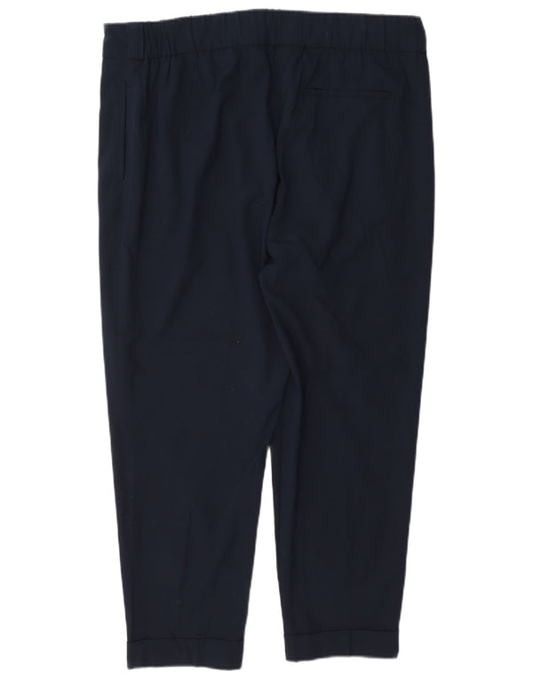 Calças cortadas femininas Marks & Spencer UK 16 grandes W34 L25 azul marinho
