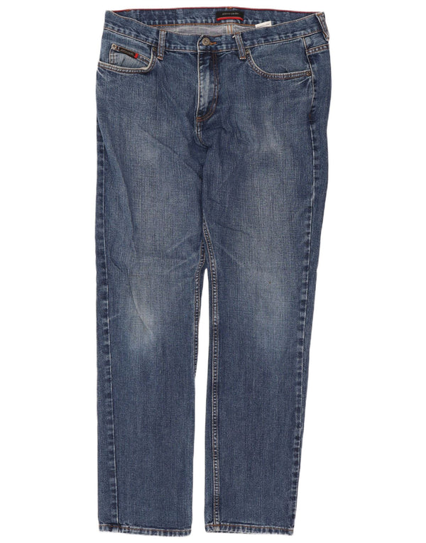 Pierre Cardin Mens Straight Jeans W36 L32 Azul Algodão