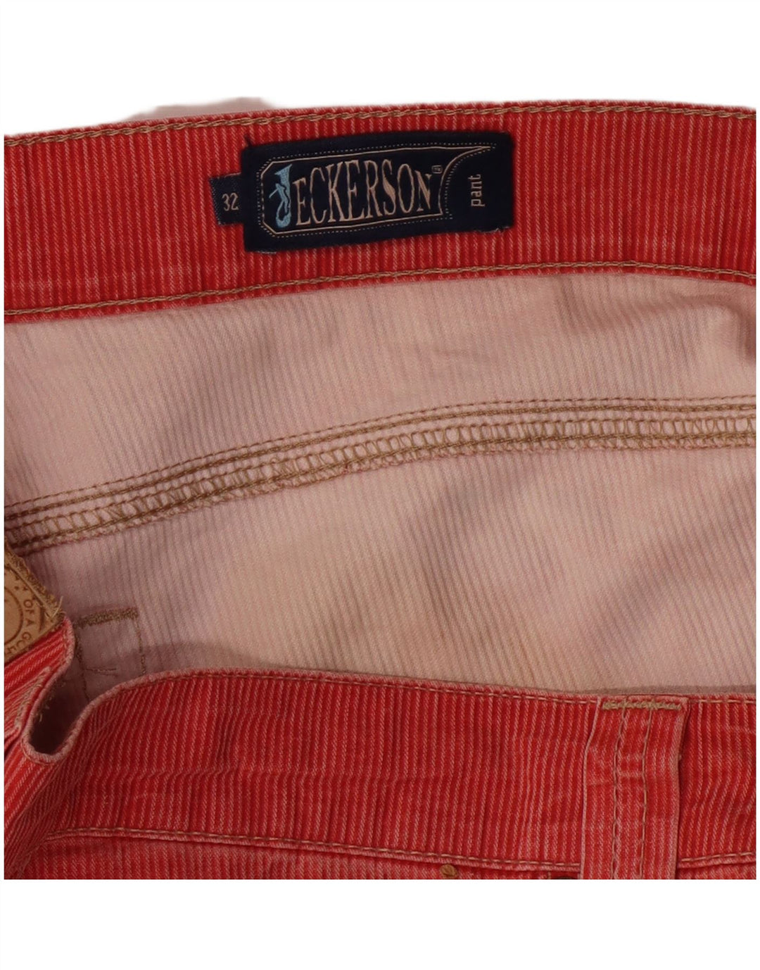 Calça masculina reta de veludo JECKERSON W32 L33 vermelha