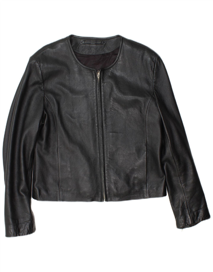 Jaqueta feminina de couro RABERG EU 42 grande couro preto