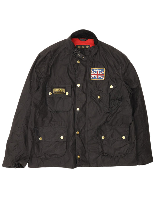 Jaqueta masculina de algodão encerado Barbour UK 44 2XL algodão preto