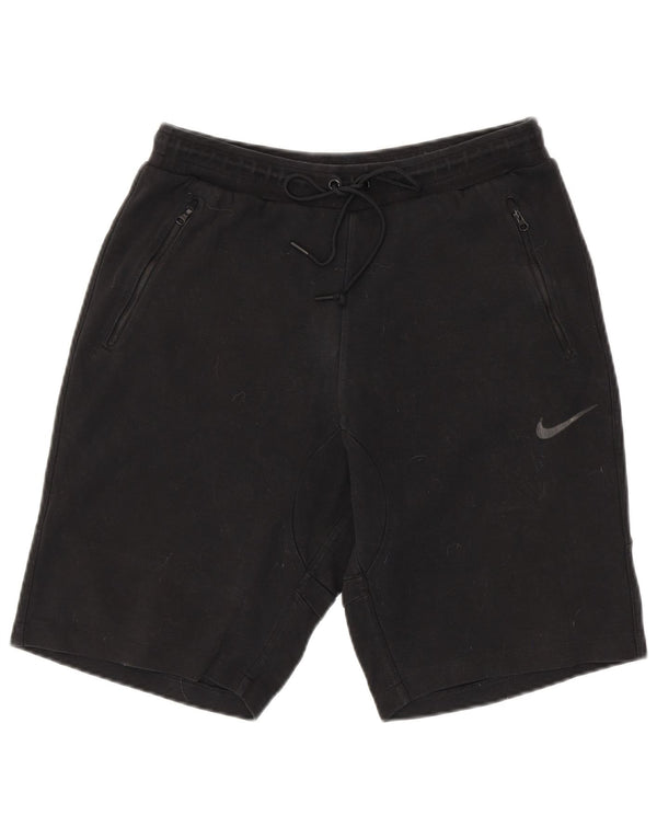 Shorts esportivos masculinos NIKE grandes de algodão preto