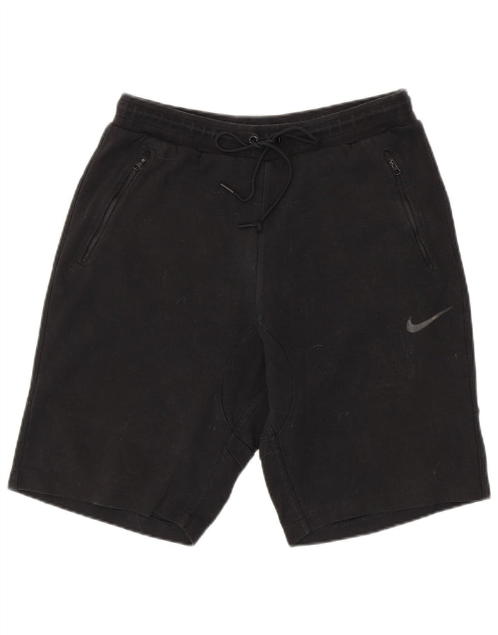 Shorts esportivos masculinos NIKE grandes de algodão preto