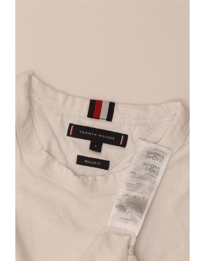 Tommy Hilfiger Camiseta masculina regular fit top pequeno algodão branco