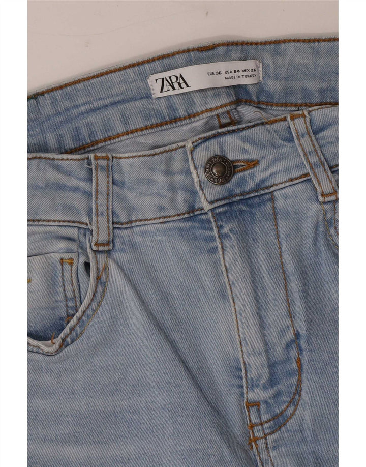 Zara Calça jeans feminina larga EU 36 XS W26 L33 Azul