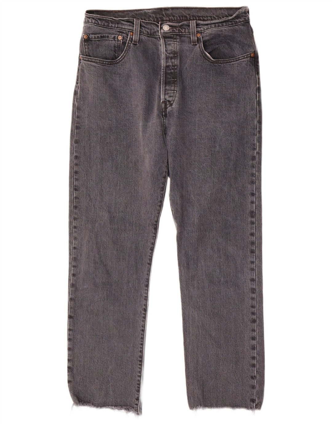 LEVI'S Masculino 501 Straight Jeans W31 L28 Algodão Cinza