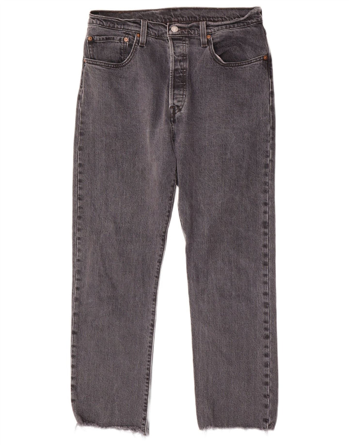LEVI'S Masculino 501 Straight Jeans W31 L28 Algodão Cinza