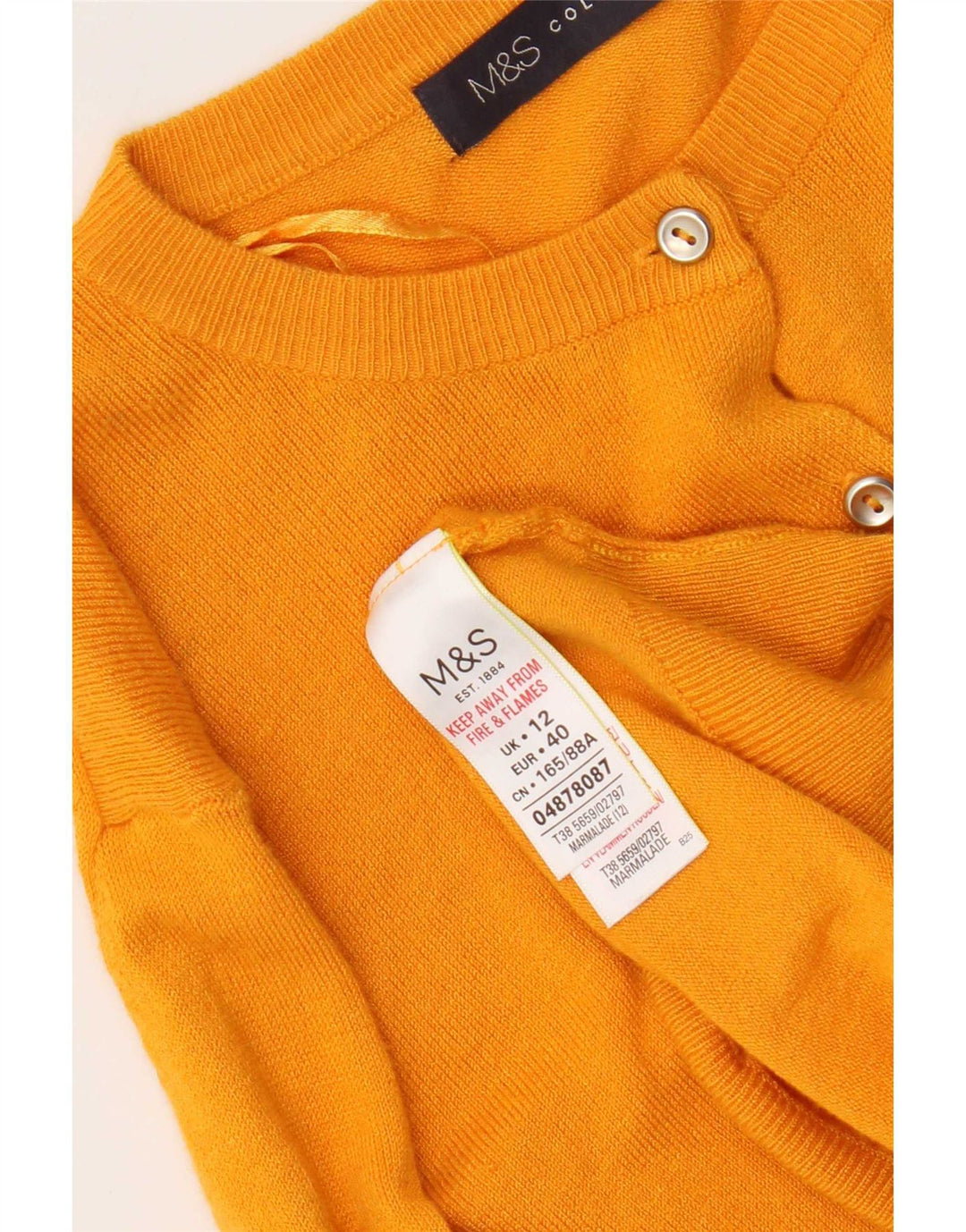 Suéter cardigã feminino Marks & Spencer Regular Fit Reino Unido 12 Médio Amarelo