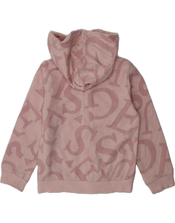GUESS Girls Graphic Zip Hoodie Sweater 2-3 Years Pink Cotton Vintage Guess and Second-Hand Guess from Messina Hembry 
