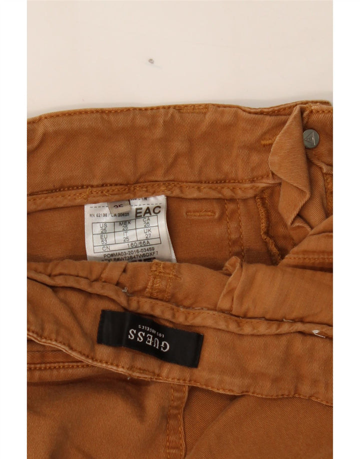 GUESS Womens Slim Casual Trousers W27 L28 Brown Cotton Vintage Guess and Second-Hand Guess from Messina Hembry 