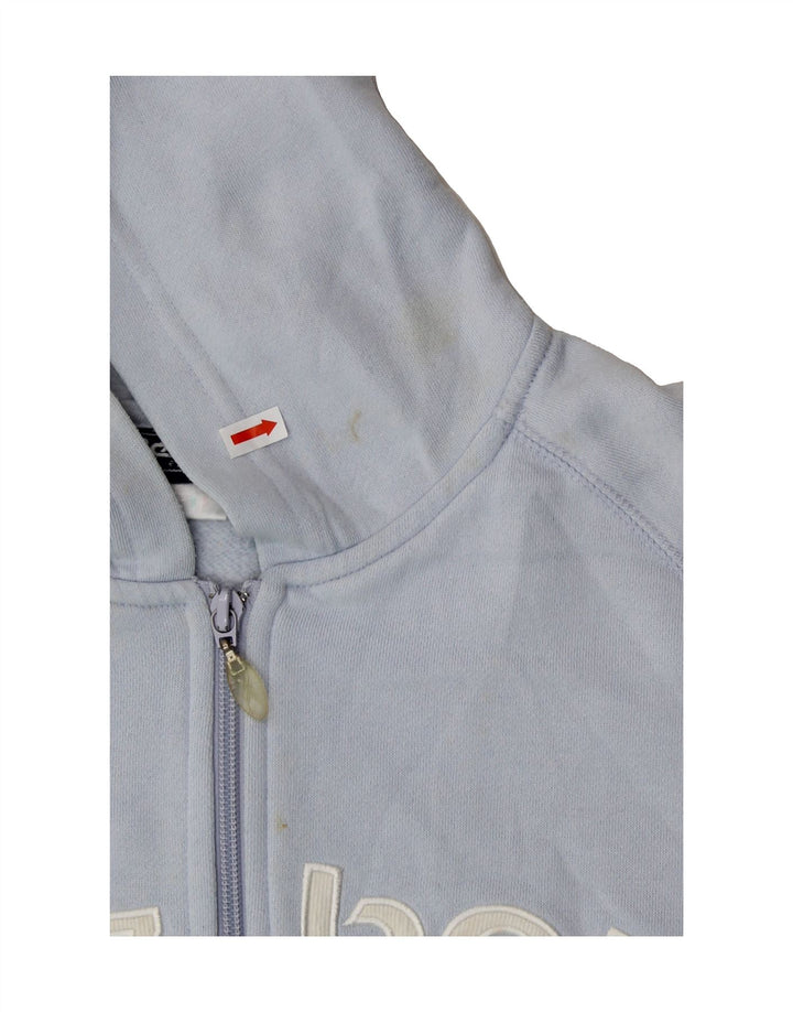 REEBOK Womens Graphic Zip Hoodie Sweater UK 14 Large Blue Vintage Reebok and Second-Hand Reebok from Messina Hembry 
