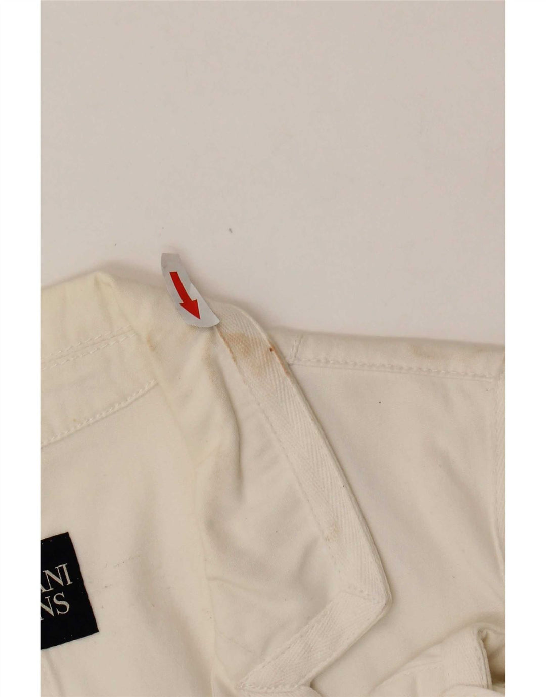Jaqueta blazer feminina Armani Jeans com 3 botões Reino Unido 18 XL algodão branco