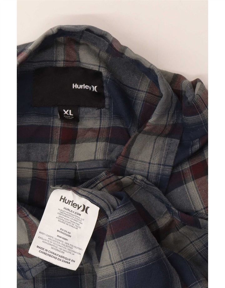 Camisa masculina Hurley XL azul xadrez poliéster