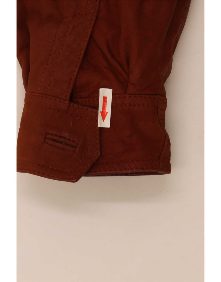 Jaqueta de couro masculina vintage IT 46 pequena marrom