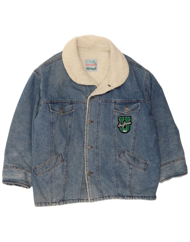 Jaqueta jeans masculina UNIFORM Sherpa UK 42 XL azul
