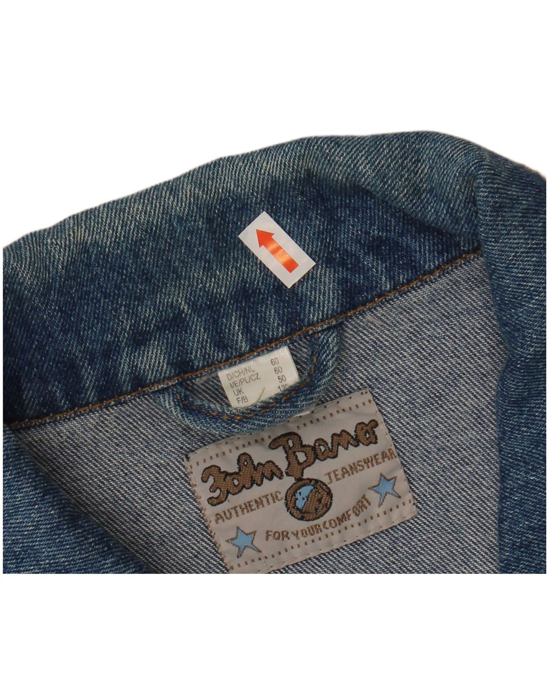 Jaqueta jeans masculina JOHN BANER UK 50 5XL algodão azul