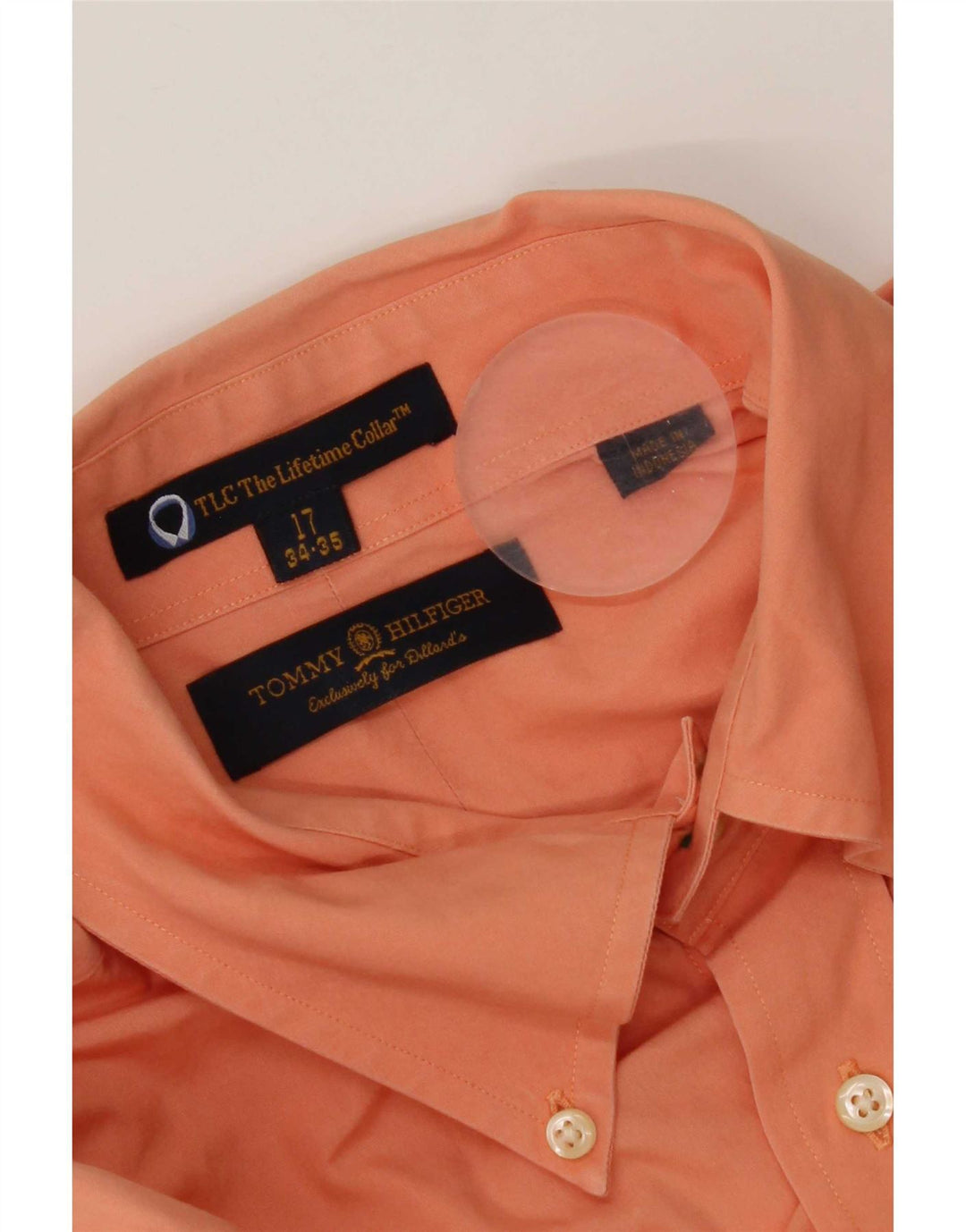 Camisa alta masculina Tommy Hilfiger tamanho 17 XL laranja
