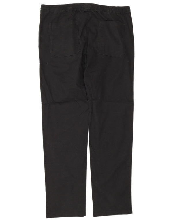 Calça chino reta masculina Marks & Spencer W38 L33 algodão preto