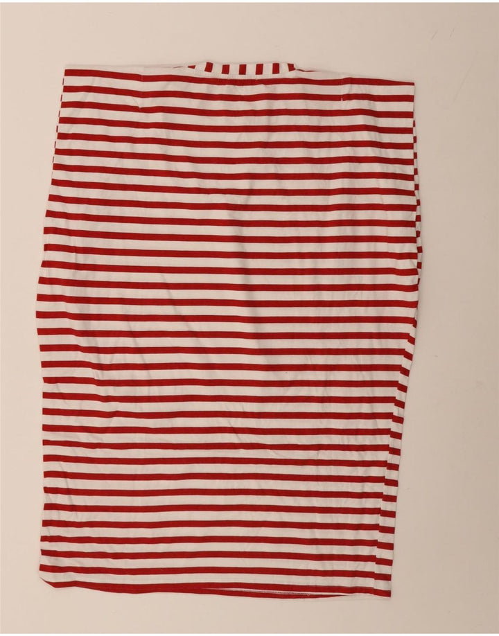 Vestido camiseta feminino grande Zara Reino Unido 14 listrado vermelho médio