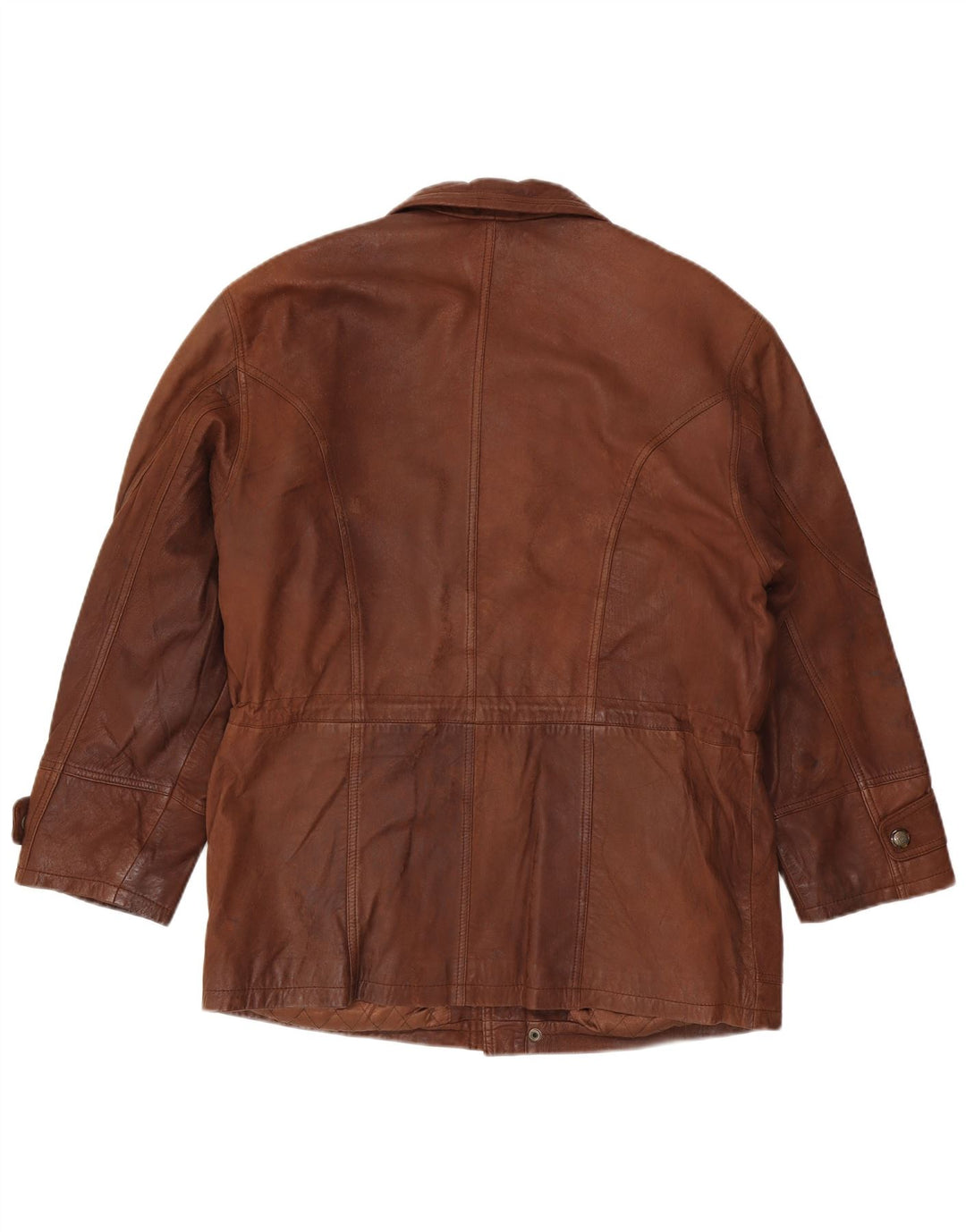 Jaqueta de couro masculina vintage IT 50 grande marrom