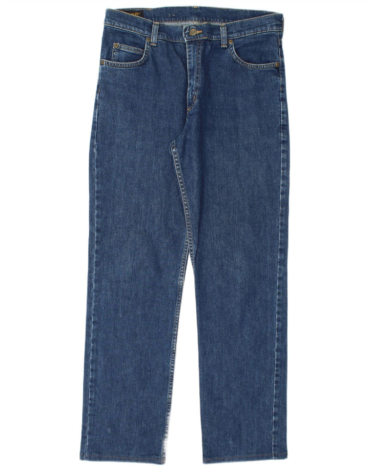 Lee Mens Brooklyn Straight Jeans W34 L31 Azul Algodão
