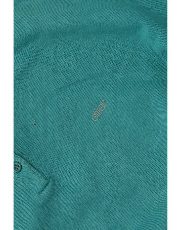 Suéter feminino Etirel com gola redonda e botão UK 16 grande azul