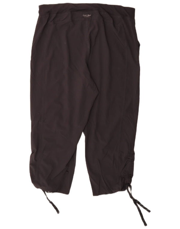 Calça de treino feminina Calvin Klein Capri UK 18 XL cinza poliéster